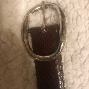 Streets Ahead Snakeskin Leather Belt Silver Buckle Women's Size Small